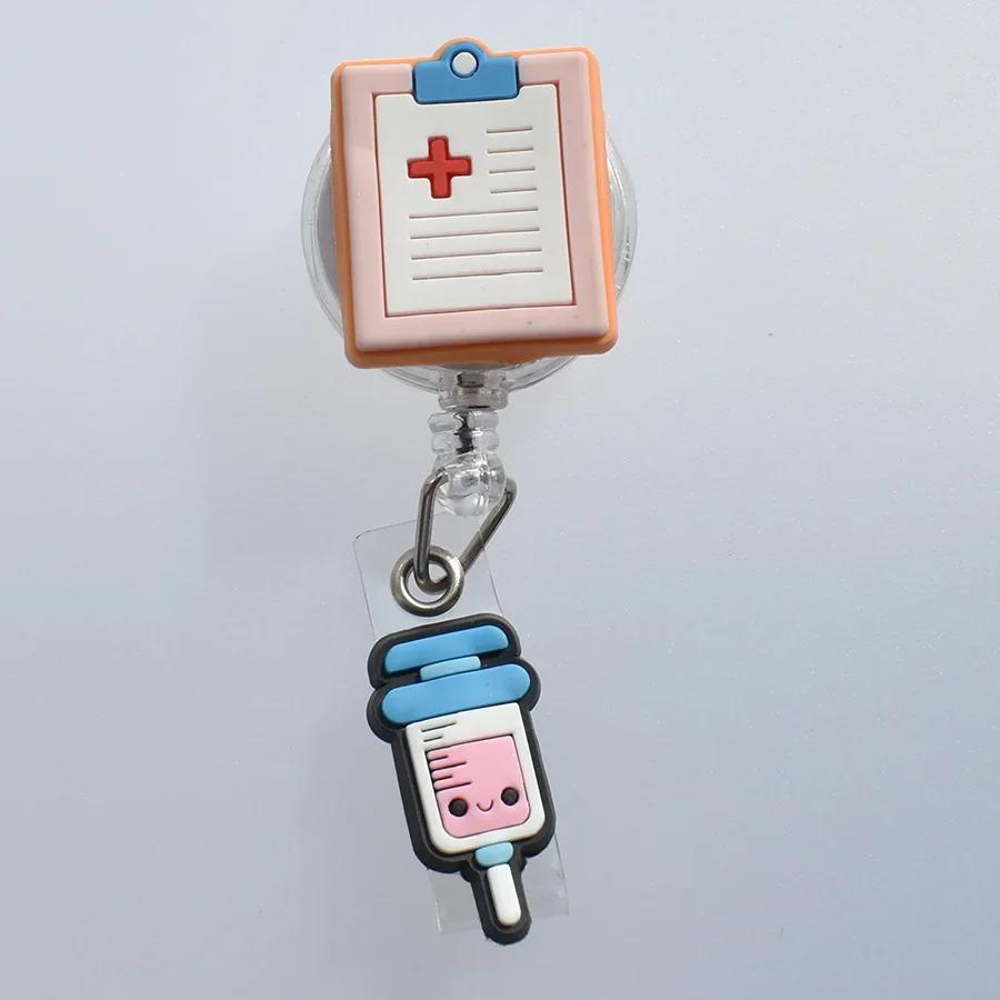 New Medical Style Badge Reel Nurse Workers Enfermera ID Holder Retractable Name Card Holder Accessory