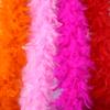 DIY 2 Yards Fluffy Pink Turkey Feather Boa Wedding Clothes Christmas DIY Decoration Chandelle Boas Feathers for Shawl Crafts 90 Gram