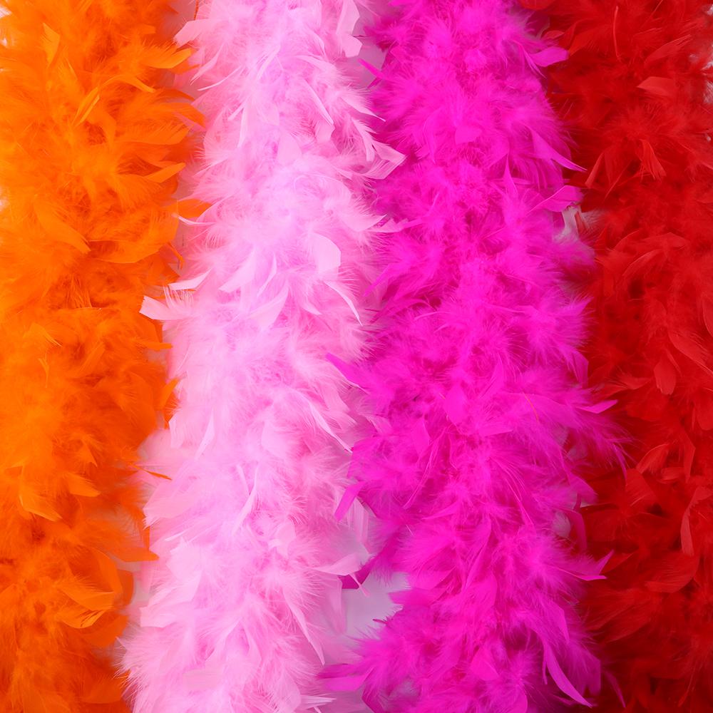 DIY 2 Yards Fluffy Pink Turkey Feather Boa Wedding Clothes Christmas DIY Decoration Chandelle Boas Feathers for Shawl Crafts 90 Gram