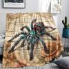 1PC Retro Spider Snake Print Flannel Blanket, High quality All Seasons, Home Decor, Warmth and Comfort, Perfect for Christmas Gifts