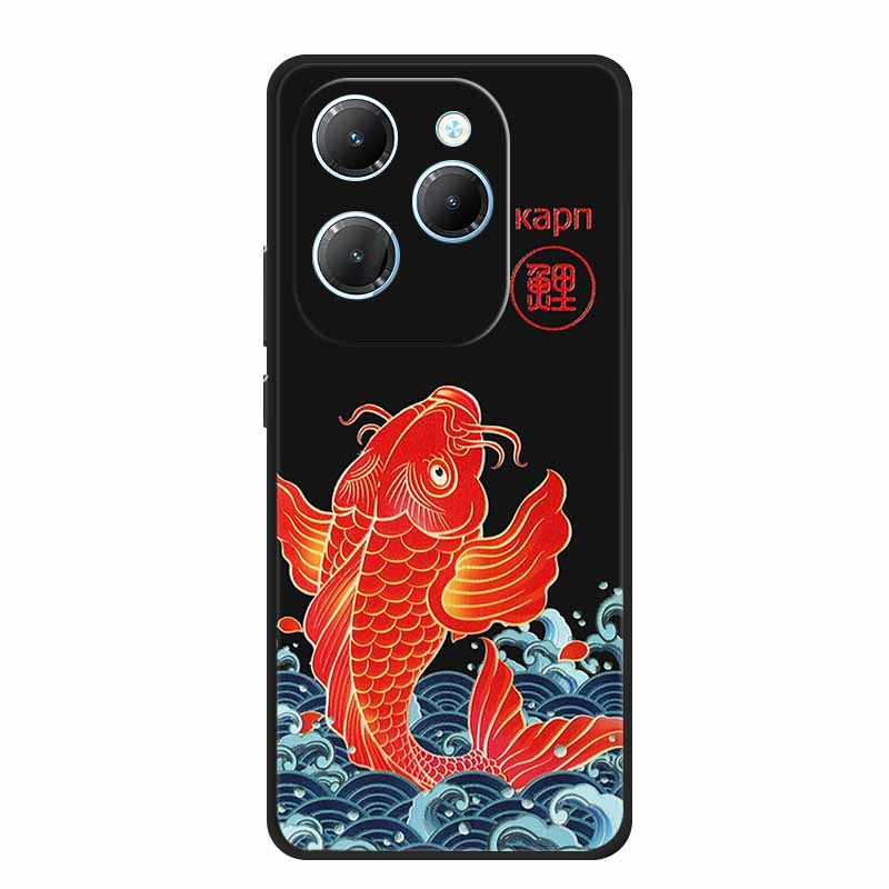 For Infinix Note 40X 5G Case 3D Relief Emboss Black Silicone Soft Back Cover Case For Infinix Smart 8 Plus Hot 40 Pro 40i Case