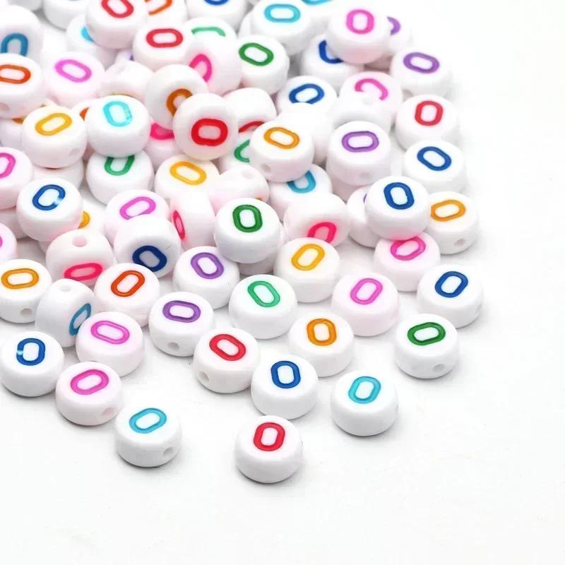Acrylic A-Z 26 Letter Round Beads Colorful Alphabet Loose Spacer Beads For Jewelry Making Diy Bracelet Necklace Accessories