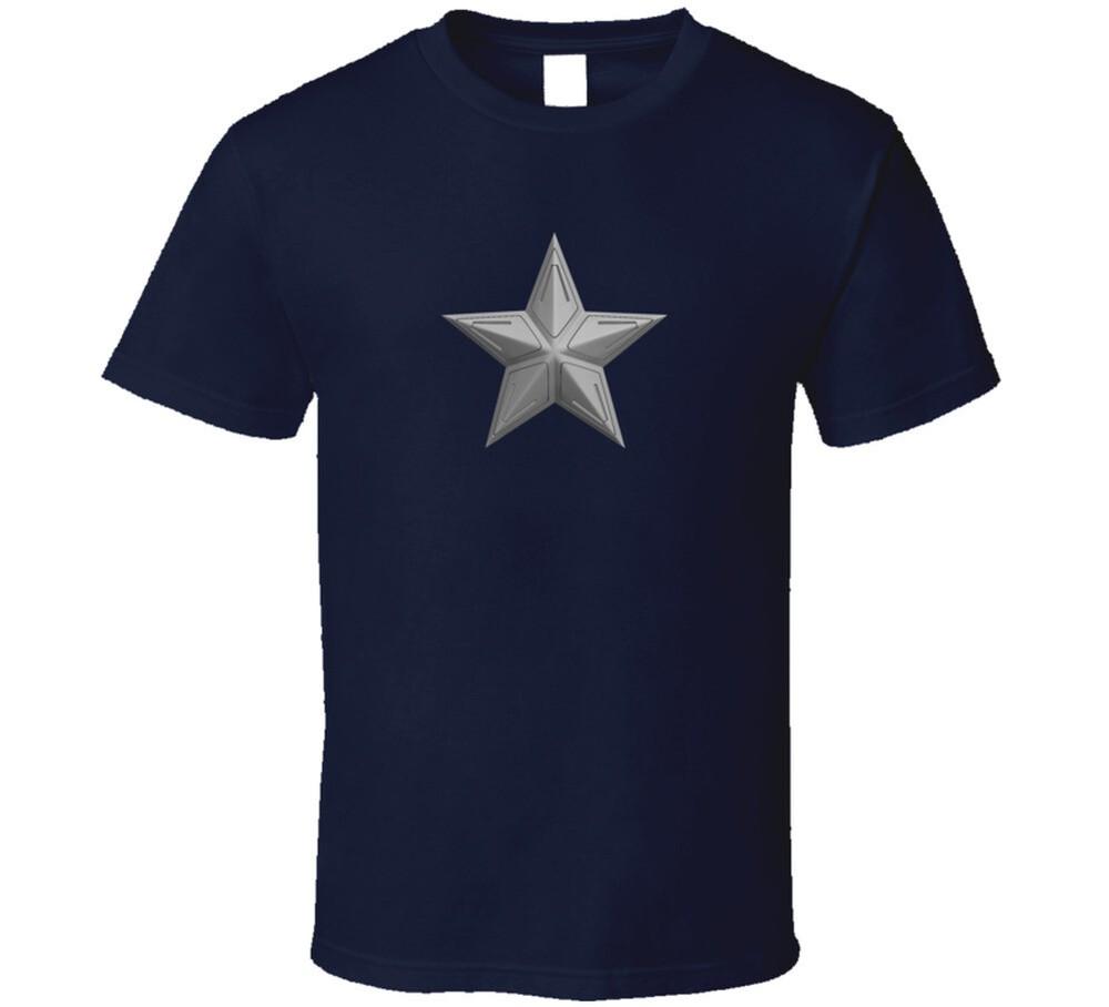 Silver Chest Star Captain America Navy T Shirt