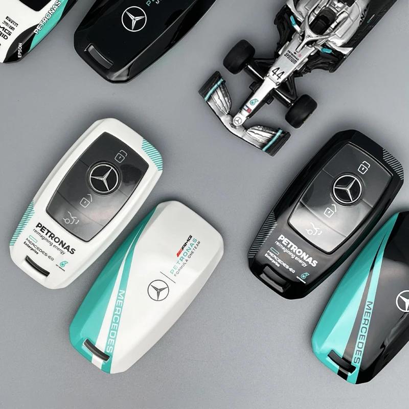 Autocollant de Voiture Mode Cool Style Piste Coque de Protection pour Clé de Voiture Pour Mercedes Benz Classe A C E S G GLC CLE CLA GLB W177 W205 W213 W