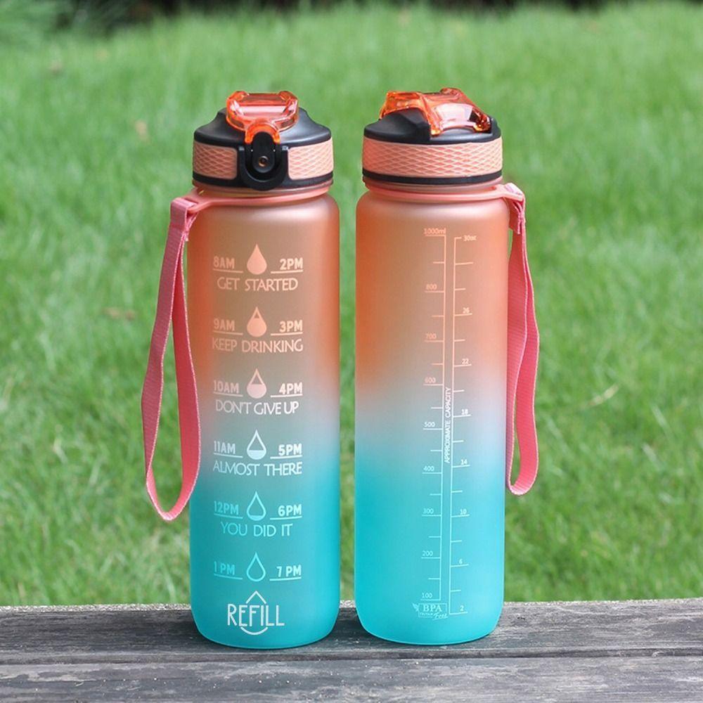 

Штамп времени, герметичный градиентный цвет, велосипедная чашка, соломенная чашка, чайник, чашка для воды, 1 л, кувшин для напитков