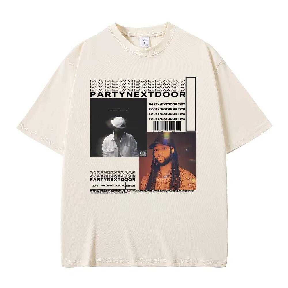 Rapper Partynextdoor Two Album Graphic Tshirt Male Hip Hop Vintage Printed T-shirts Men's Women Cotton Tees Oversized T Shirts