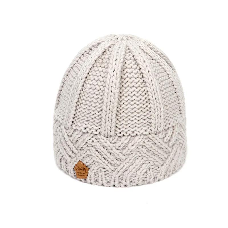 Autumn Winter Hat Knit Hats Warm Knitted Beanie Cap for Women Femme  Thick Stretchy Cap Faux Fur Caps