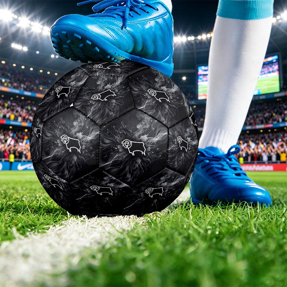 Derby County Football Pallone da Calcio Stampato Taglia 5, Pallone da Calcio Antiscivolo per Partite Adulti Souvenir per i tifosi di Calcio