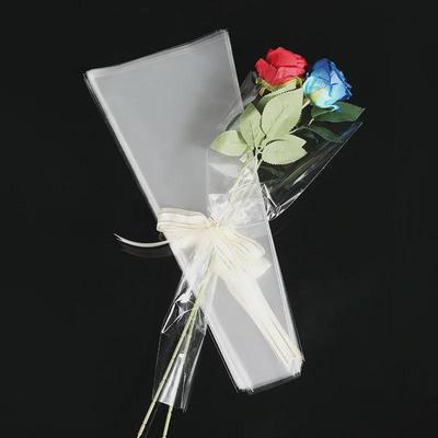 Transparente trapezförmige Blumenstraußtasche von OPP für den chinesischen Valentinstag – geeignet für einzelne oder mehrblütige Arrangements
