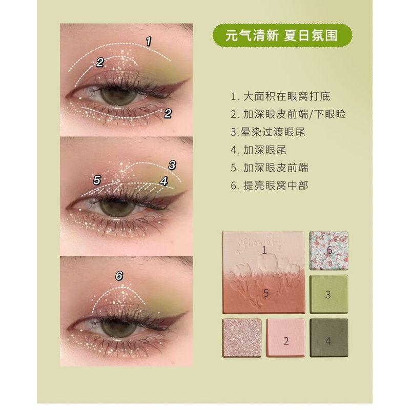 biya - Tulip Embossed Gradient Eyeshadow Palette - 4 Types
