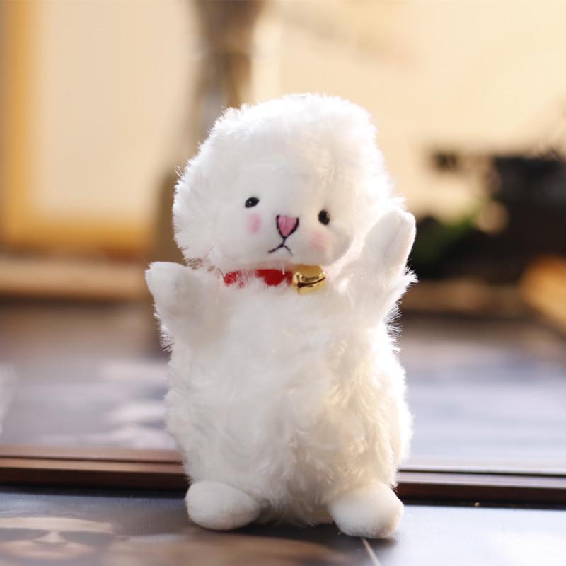 Adorable Mini Plush Sheep Toy Soft Stuffed Animal Bag Charm Cute Bell Lamb