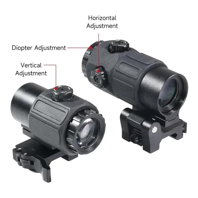 Eot**h G45 5X Magnifier Sight Scope G33 G43 3X Folding Side Flip Magnifiers Tactical Combo Hunting Amplify Adjustable Scopes