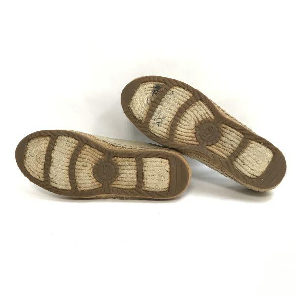 UGG Espadrilles Jutesohle Slipper Gold x Beige Größe US6 (23,0 cm)(GEBRAUCHT)