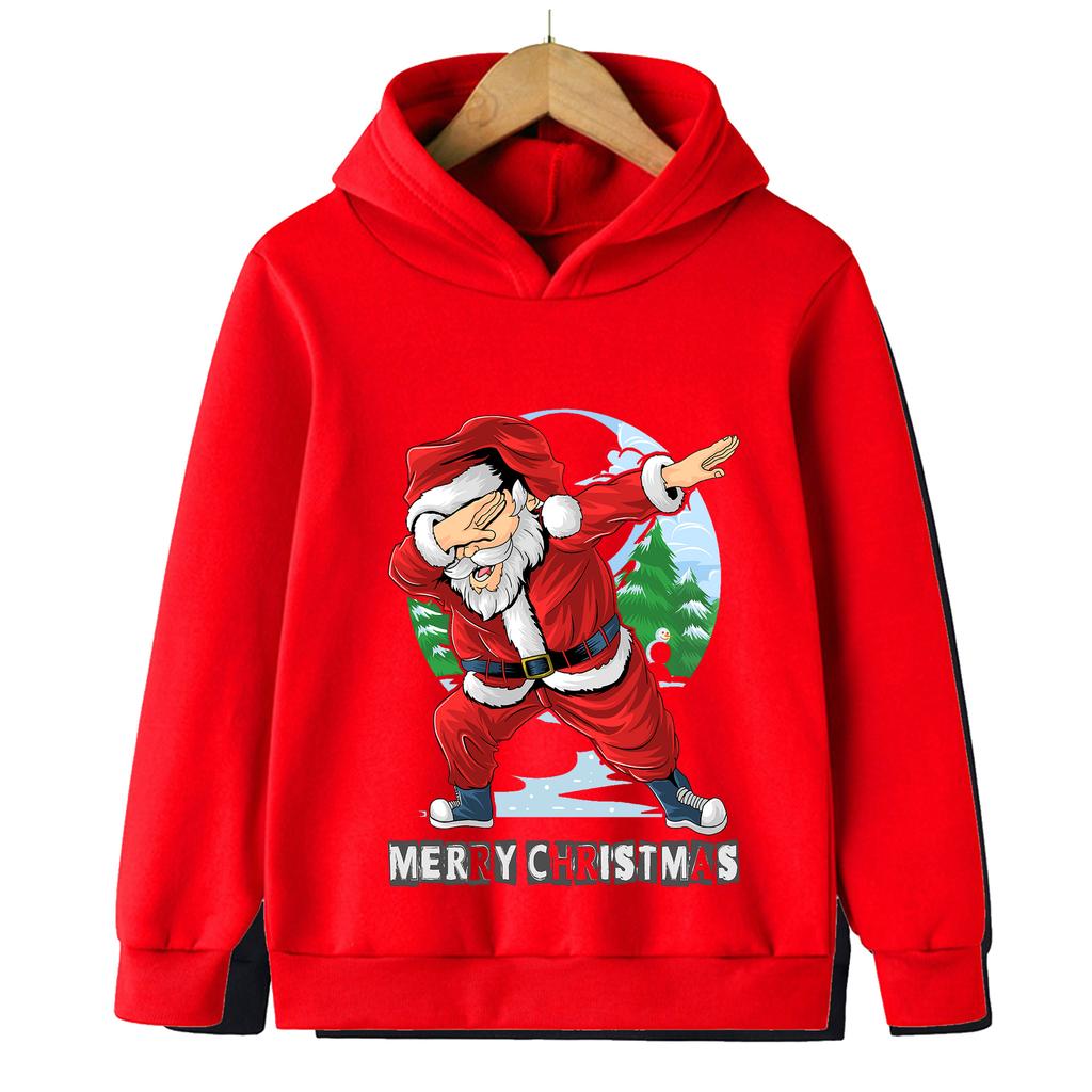2026 Christmas Sweatshirt Tough Funny Santa Claus Kids Sweatshirt Boys Girls Hoodie Sports Top Merry Christmas