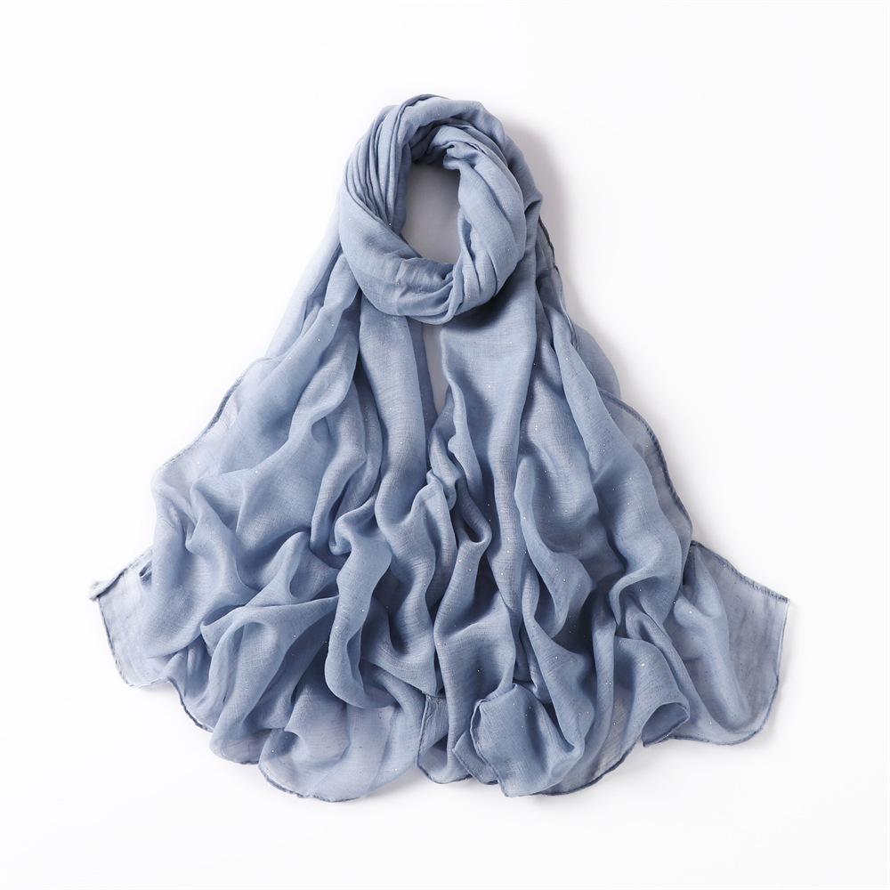 

New Summer Shiny Voile Cotton Linen Women Scarf Girls Solid Sunscreen Thin Scarves Soft Foulard Shawl Casual Female Wrap Shawls