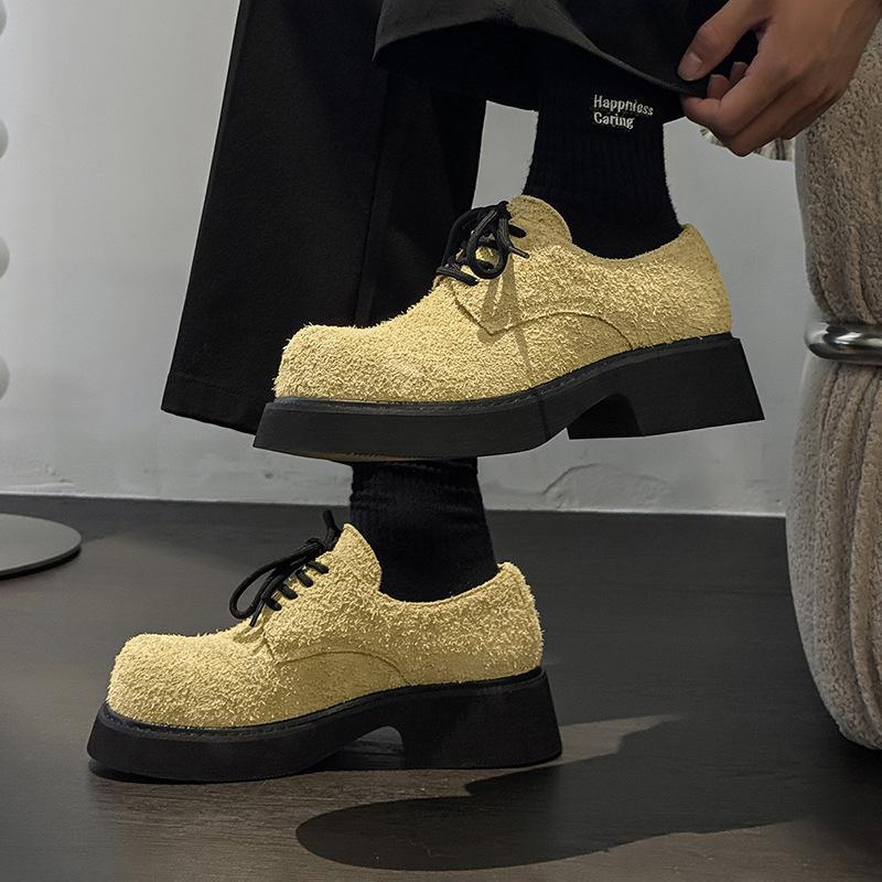 Derby Shoes Men's Shoes Big Head Leather Shoes Summer Breathable Versatile Single Shoes Loafers Trendy Laces 9522-H