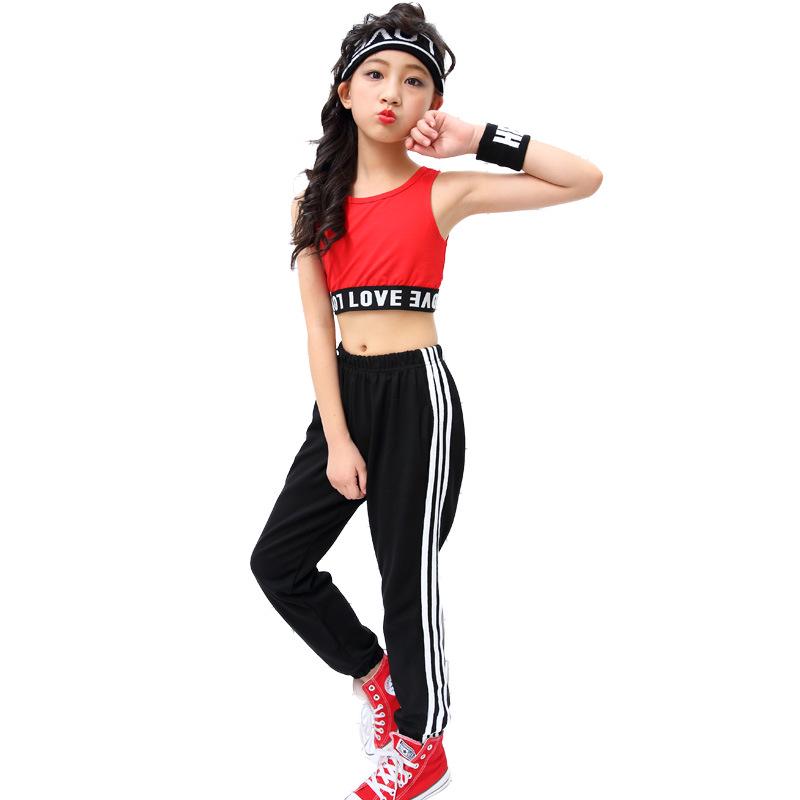 Vit kort väst i koreansk stil för tjejers hiphop streetdansuppträdande