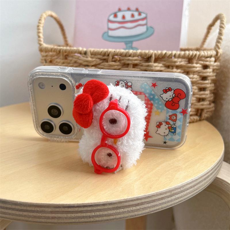 

Adorable Cat Glasses Phone Holder for iPhone 17, 16 Pro Max, 15, 14 Cases - New Girly Design iPhone 15 Pro