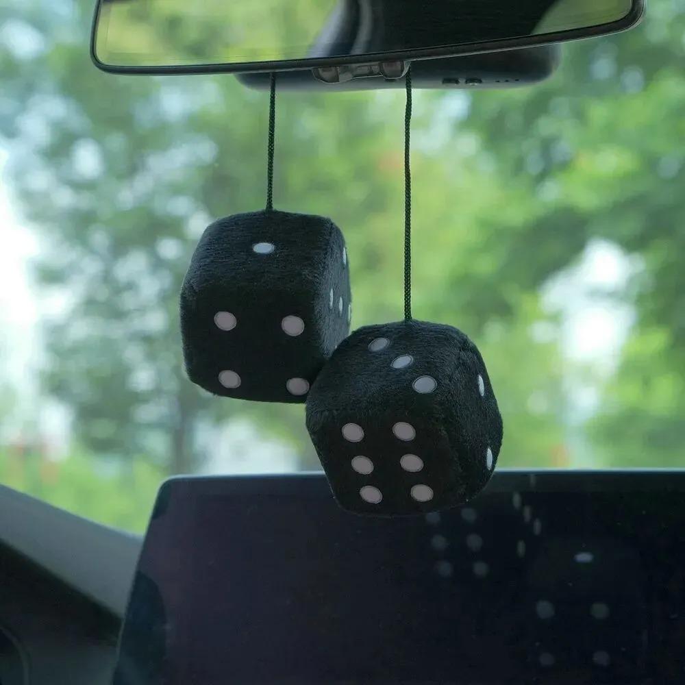 Six-Color Number Car Pendant Plush Dice Simulation Puzzle Color Points Sponge Square Dice for Gaming And Car Decor