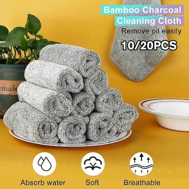 Bamboo Charcoal Fiber Dish Towel Household Cleaning Tools