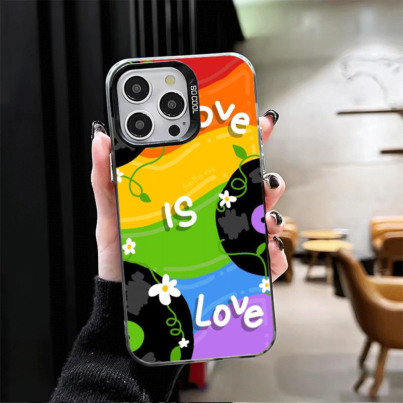 LGBT Rainbow Love Is Love Shockproof Phone Case for iPhone 17 Air 16 16E 15 Pro Max 14 Plus 13 Mini 12 Back Cover Anti Fall Fund
