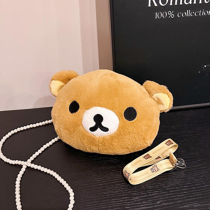 

Мультяшная милая плюшевая сумка-мессенджер в виде медведя, сумка с плюшевой куклой в форме сердца, универсальная мультяшная сумка-тоут, ручная сумка