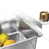 304 Stainless Steel Large Single Bowl Waterfall Kitchen Faucet & Sink for Vegetable & Dishwashing