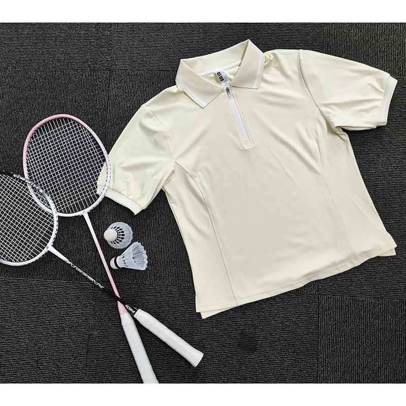 Polo respirant à manches courtes à séchage rapide pour femme 2026: T-shirt décontracté à revers pour le sport d'été