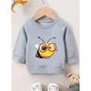 European Sizes Adorable Bee Print with Cute Small Eyes, a Durable And Wrinkle-Resistant Sweatshirt for  Kids Aged 0-3