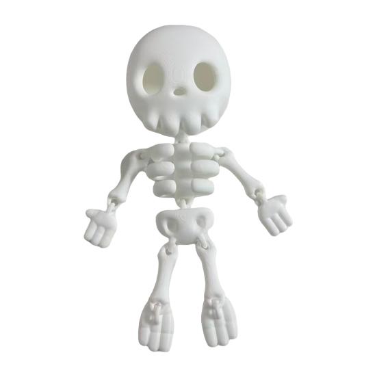 Halloween Desktop Decorations 3D Printed Cute Skeleton Figurine, Articulated Decor, Finished Models Ornament with Movable Joints for Home Party Decor