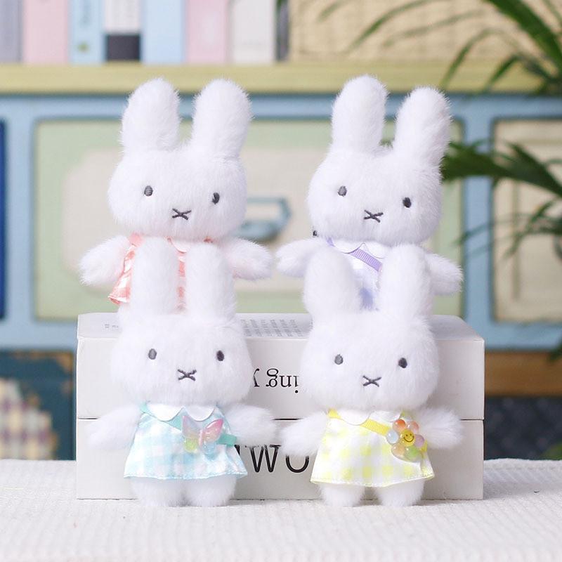 Plush Bunny Keychain With Cartoon Gingham Dress For Kids And Adults
