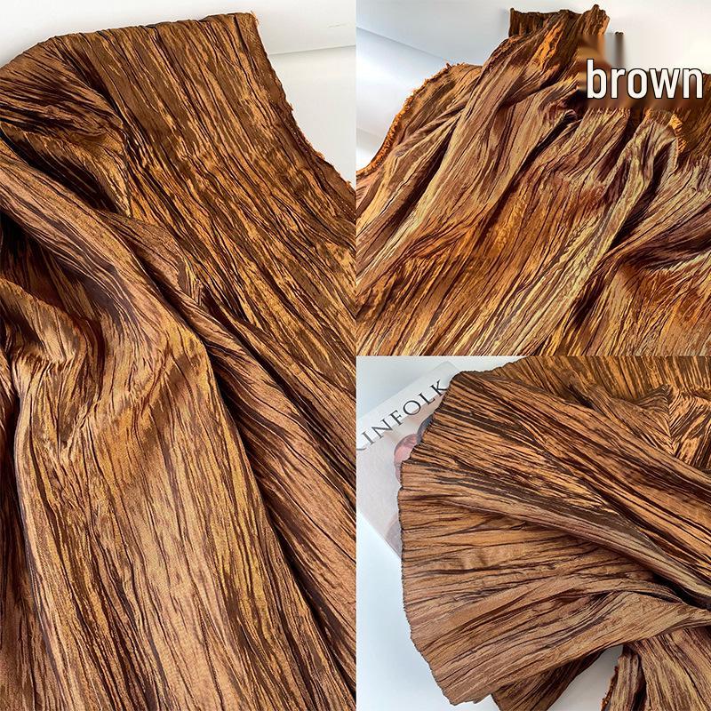 Lustrous Micro-Outline Blue-Purple Pleated Designer Shirt Dress Fabric