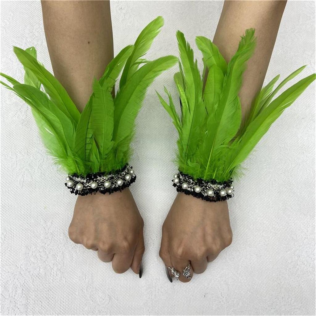 Goth Detachable Feather Wristband Comfortable Feather Wrist Cuffs Harajuku Woman Halloween Costume Shirt Bracelet