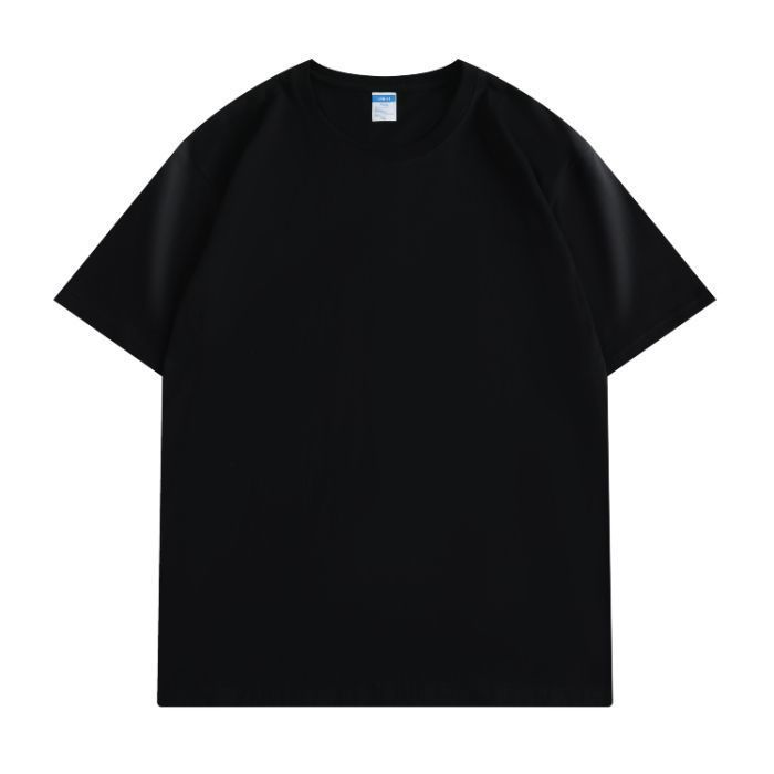 Unisex Crew Neck Short Sleeve Loose Fit Casual Top Solid Color Basic Tee American Fashion T-Shirt