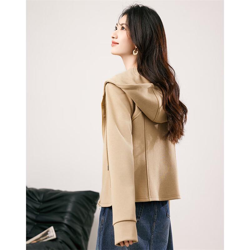 Women's Casual Hooded Short Sweatshirt Jacket