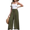 Women's Wide-Leg Solid Color Casual Polyester Pants