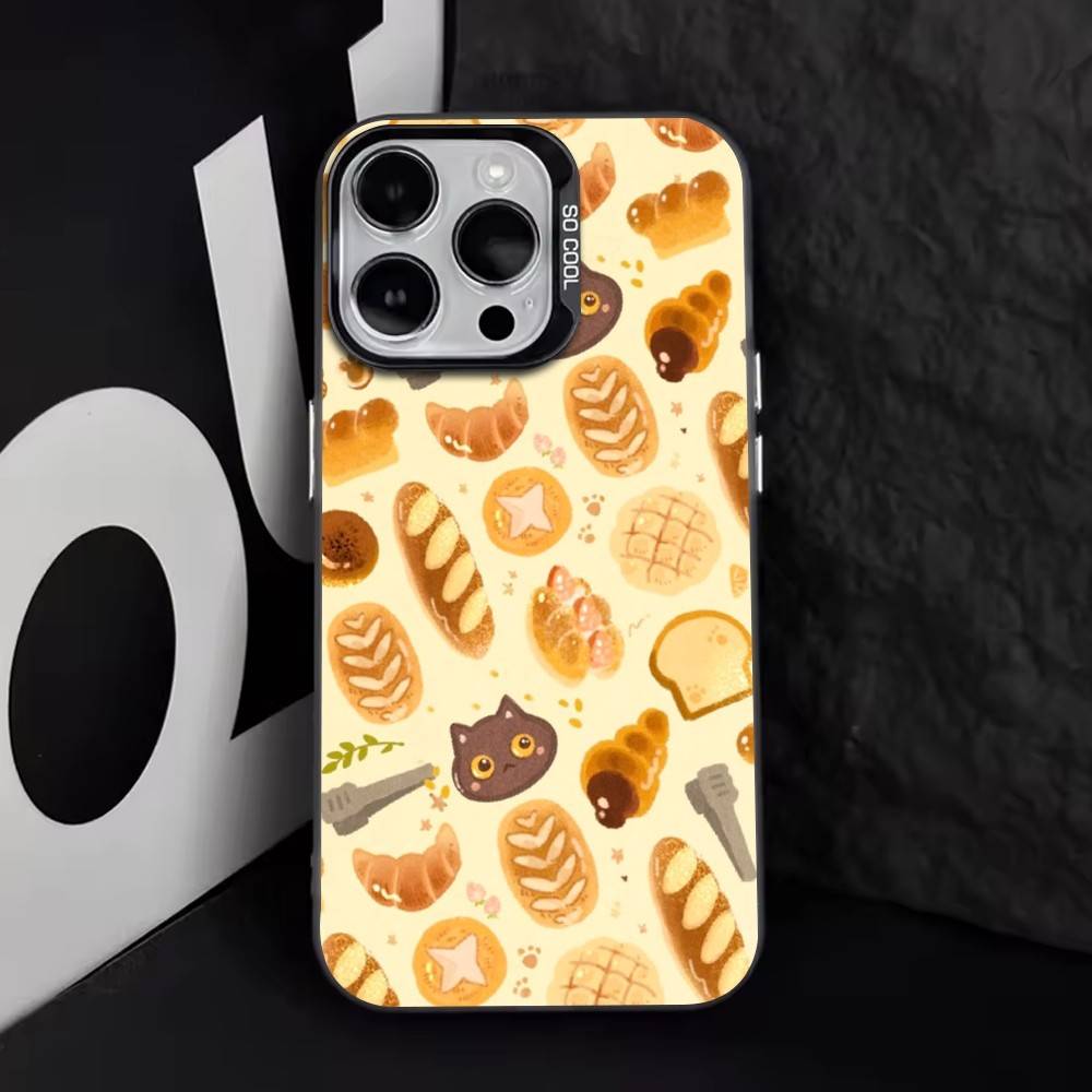 Yellow bread Phone Case For iPhone 17,16,15,14,13,12,11 Plus,Pro Max,XS,Colorful Silver Phone case Funda Cover