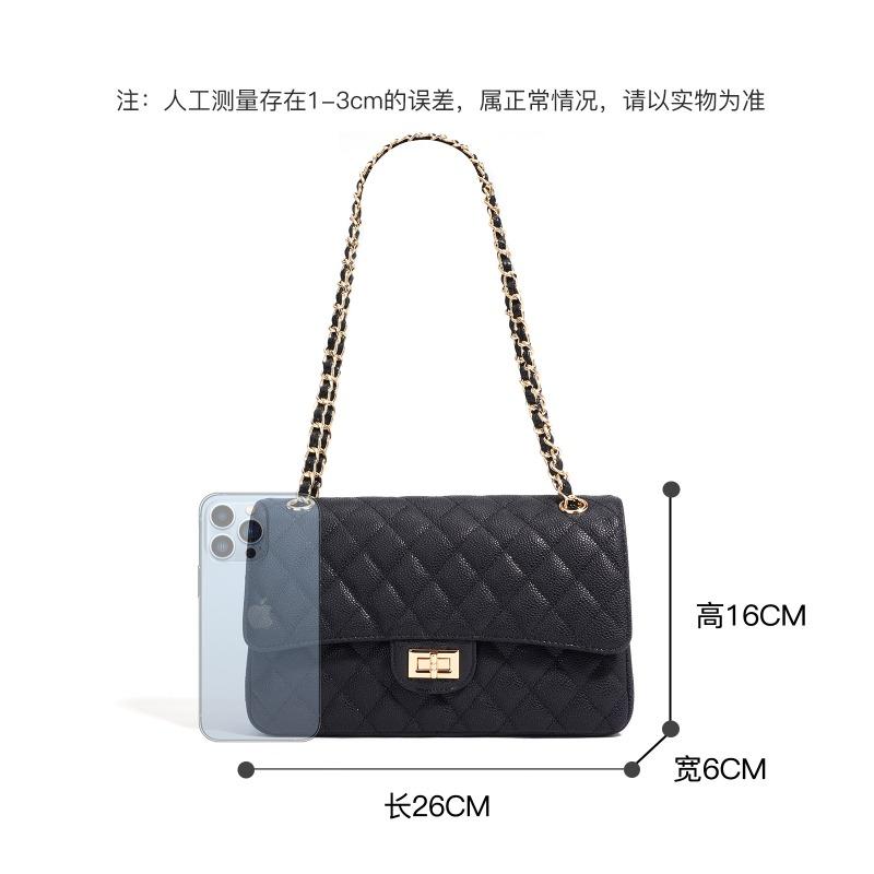 Sac chaîne cuir caviar losanges sac d'aisselle femmes nouveau classique épaule messager sac carré