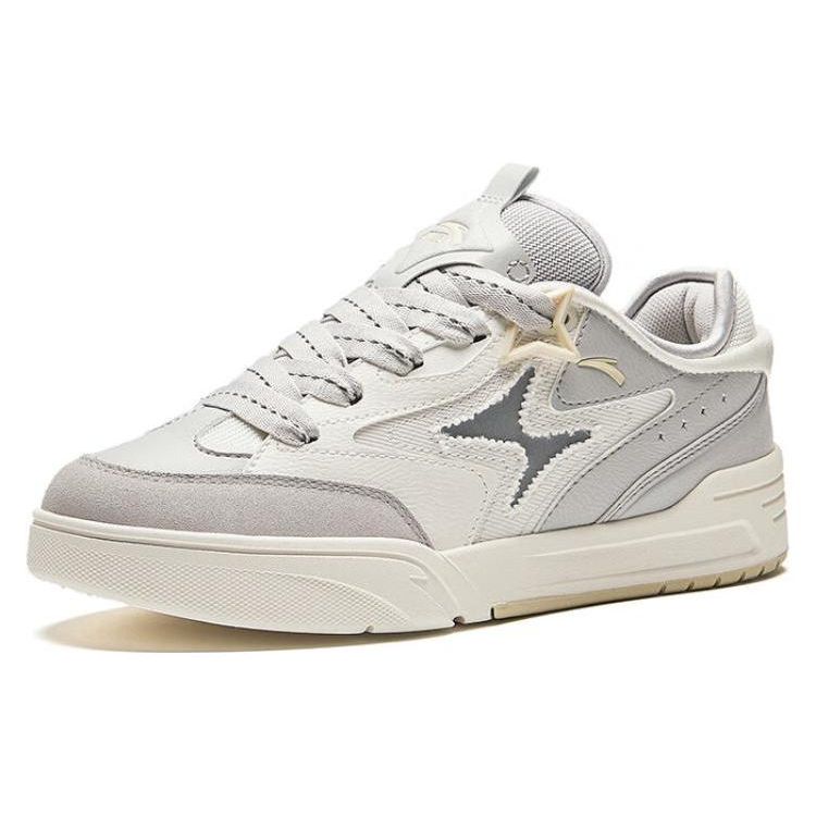 Anta Versatile Comfortable Lightweight Casual Slip-Resistant Durable Low-Top Skate Shoes Women sneakers Gray White 922418071-3