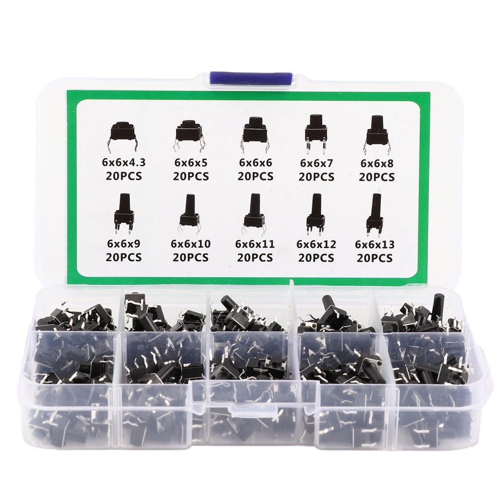 200Pcs Tactile Push Button Switch Mini Controller for TV Audio Computer Electronic Product
