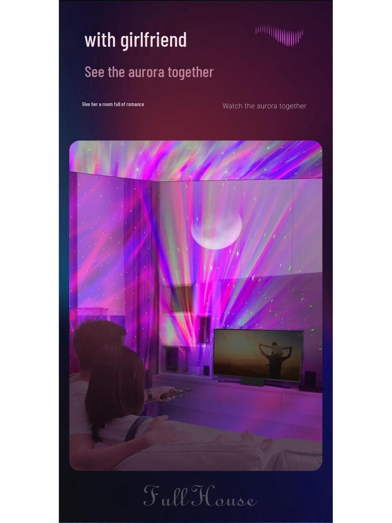 Little Wrist Starry Sky Light Projector: Dreamy Bedside Speaker with Water Ripple Effect for Kids' Rooms