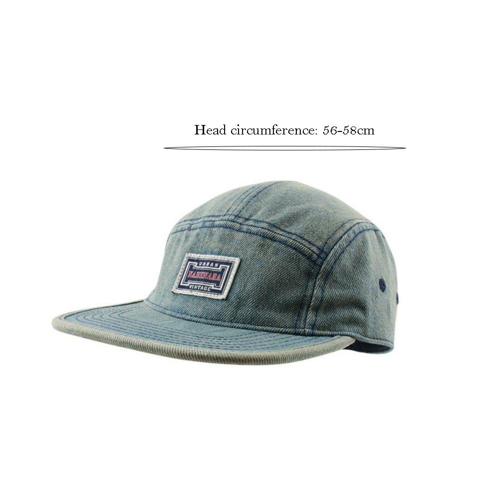 Casual Versatile Denim Cap Vintage Style Adjustable Snapback Cap Flat Brim Baseball Caps Unisex