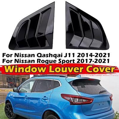 För Nissan Rogue Sport 2017- Qashqai J11 2014- Bil Bakre Lamell Fönster Sida Lucka Kåpa Trim Klistermärke Ventil Skopa Kolfiber