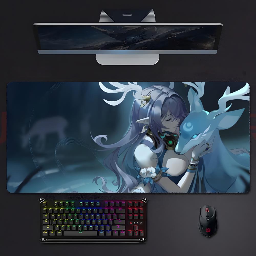 Game Graceful Genshin Impact Lauma Mouse Pad Large Gaming Mousepad With Stitched Edges Thickened Desk Mat Pc