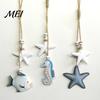 Wooden Nursery Decor Starfish Hanging Decoration, Nautical Coastal Wall Ornament, Ocean Style Room Ornaments Theme Art for Home Beach Lake House