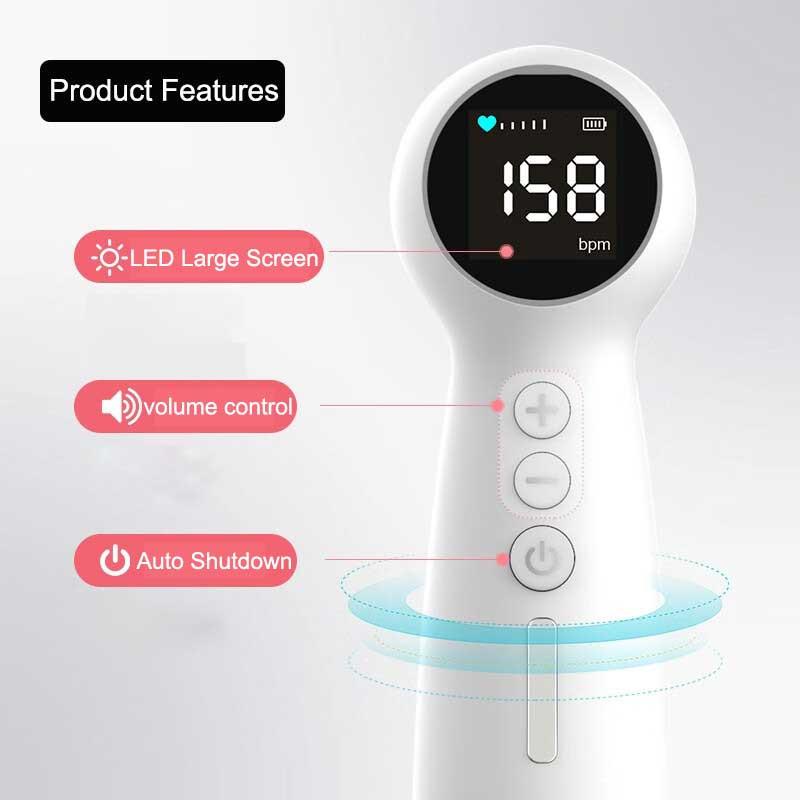 3.0Mhz Ultrasound Fetal Doppler Heart Monitor Prenatal Baby Heartbeat Monitor LED Display Stethoscope