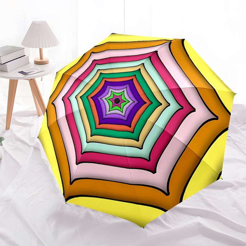 1pc Kaleidoscope Automatic Folding Umbrella - Portable Collapsible, 8-Rib Durable Frame, Perfect for Outdoor Use,  yy251218098
