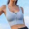 Shockproof Quick-Dry Front Zip Sports Bra - Wire-Free with Cross-Back Design