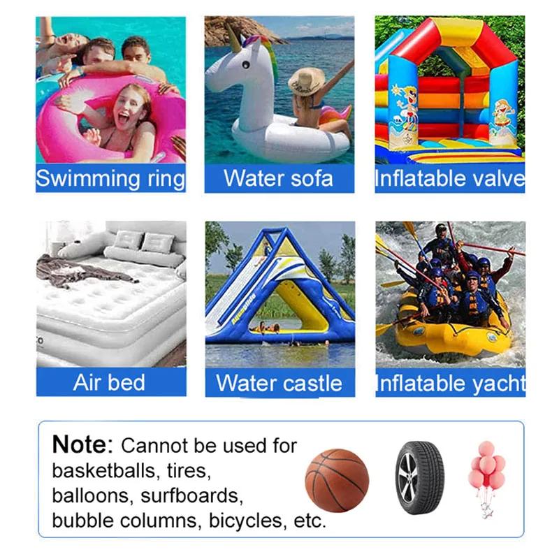 Pompă de aer electrică de 600 W, pompă portabilă pentru deflator cu 5 duze pentru saltea de aer gonflabilă, inel de înot, jucării gonflabile pentru piscină