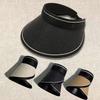 Foldable Lafite Sun Protection Hat Bicycle Face Covering Straw Hat Big Brim Sun Protection Tanning Glue Empty Top Hat